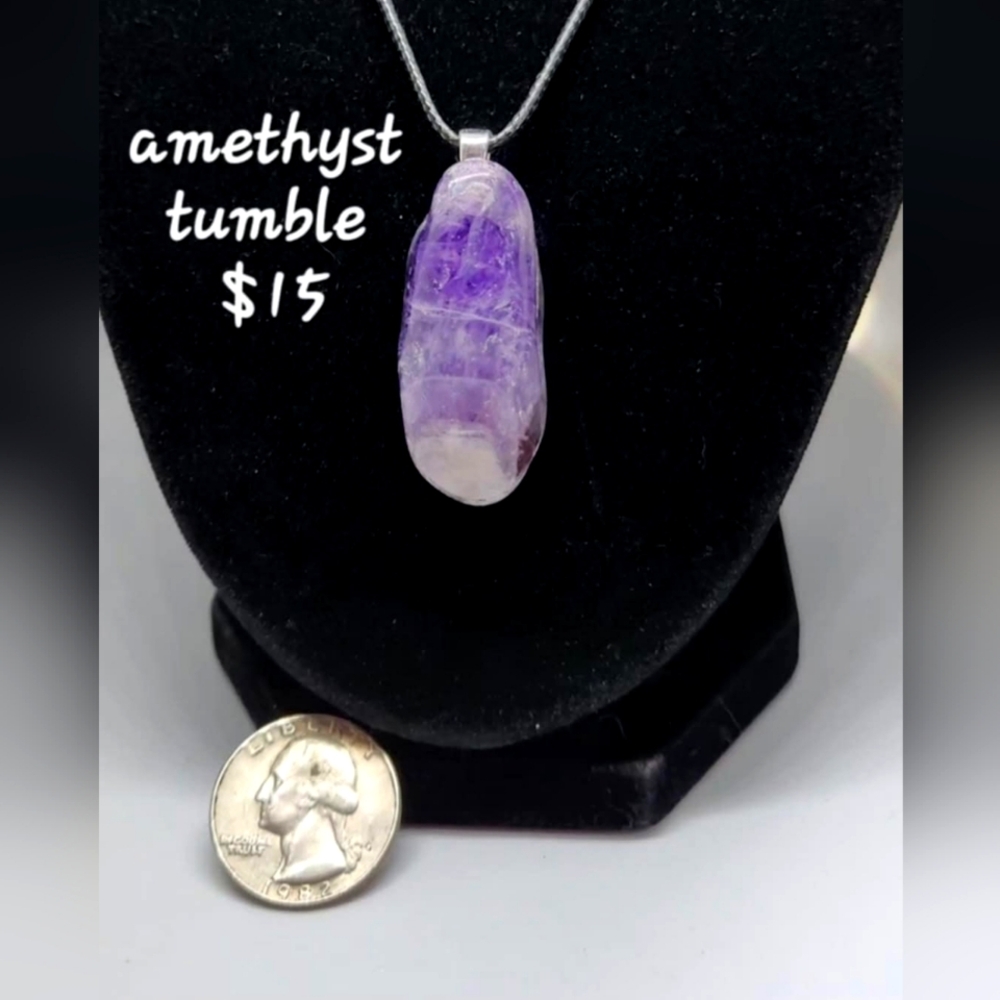Amethyst  tumble necklace
